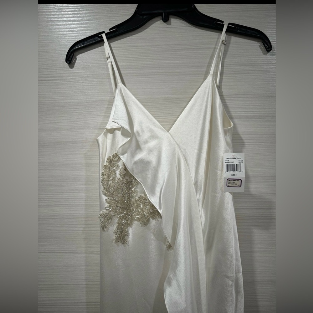 Mestiza NY Natalie ruffle slip dress in ivory